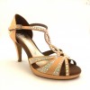 Scarpa da ballo donna latino americano ballo da sala raso flesh strass boreali plateau suola bufalo tacco 85 stiletto