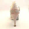 Scarpa da ballo donna latino americano ballo da sala raso cipria strass boreali plateau suola bufalo tacco 85 stiletto