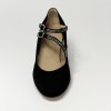 Scarpa da ballo donna ballo da sala liscio standard camoscio nero strass suola cuoio pomiciato tacco 50 rocchetto