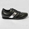 Scarpa da ballo uomo latino americano ballo da sala liscio tango pelle nero argento suola bufalo zeppa 2 cm