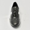 Scarpa da ballo uomo latino americano ballo da sala liscio tango pelle nero argento suola bufalo zeppa 2 cm