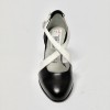 Scarpa da ballo donna ballo da sala liscio latino tango pelle nero bianco suola cuoio pomiciato tacco 70 rocchetto