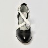 Scarpe da ballo donna ballo da sala liscio tango latino pelle nero bianco suola cuoio pomiciato tacco 50