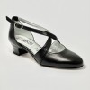 Scarpa da ballo donna ballo da sala liscio latino tango sottopiede memory pelle nero suola cuoio pomiciato tacco 30 largo